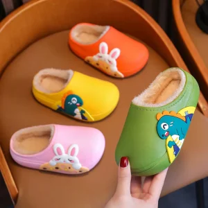 Boys PVC Baby Footwear Fashion New Cartoon Kids Soft Warm Slippers Designer Fluffy Indoor Shoes for Children Girls