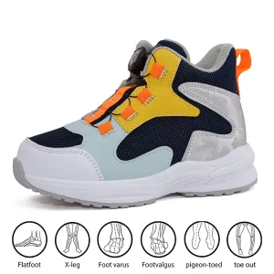 Boys Pediatric Rehabilitation Anti-slip High Cut Buckle Closure Toddlers Kids Orthopedic Shoes Arch Support Insoles