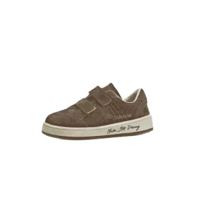 Boys Retro Brown Leather Sports Shoes for Spring and Summer Children’s Flats