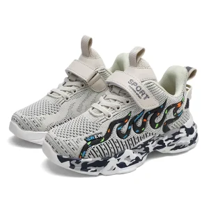 Boys’ Running Shoes Are Breathable Anti Slip Shock-absorbing Lightweight Children’s Sports Shoes Children’s Flame