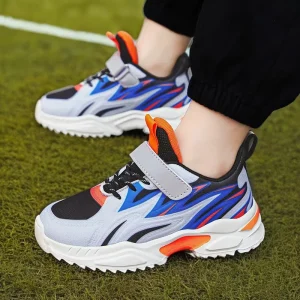 Boys Shoes 7-12 Years Old Autumn Breathable Mesh Mid-Older Casual Soft-Soled Running Sneakers 2808