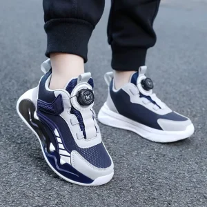 Boys Sneakers School Students Winter Training Basketball Shoes Rotating Buttons Kid Sports EVA Upper