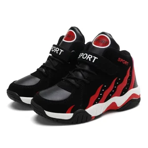 Boys Sneakers for Children High Shoes Kids Sneakers Breathable Leather Sneakers Lightweight Boys Running Shoes