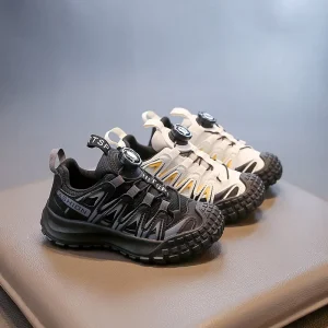 Boys Sports Shoes Breathable Artificial Leather Sneakers Lightweight Solid Color Summer Stylish Casual Girls