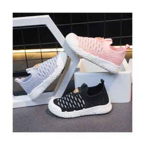 Boys and Girls Flying Woven Breathable Mesh Surface Elementary School Casual Sports Shoes