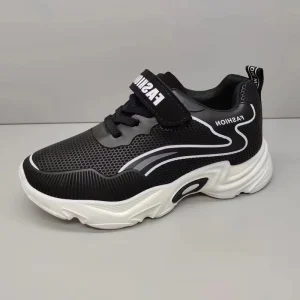 Boy’s and Girl’s Junior Children Sports Shoes Casual Running Shoes with Magic Tape Elastic PVC Midsole and Plush Lining