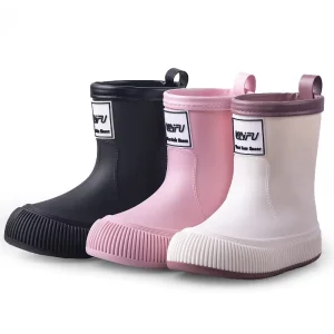 Boys and Girls Rain Boots Unisex Waterproof Super Anti Wearable Anti Slip and Wear resistant Removable Liner PVC Rain Boots