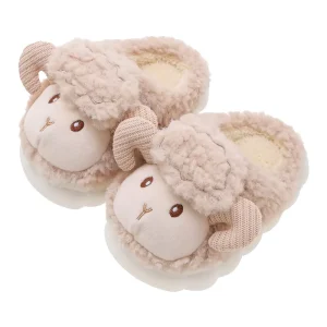 Boys and Girls Winter New Indoor Home Cute Little Kids Cotton Shoes Sheep Baby Non Slip Material Woolly Casual Slipper Shoe