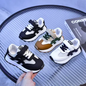 Kid Sneaker Spring and Autumn Anti-slip Rubber Sole Sport Children Shoes Pu and Mesh Children Shoes