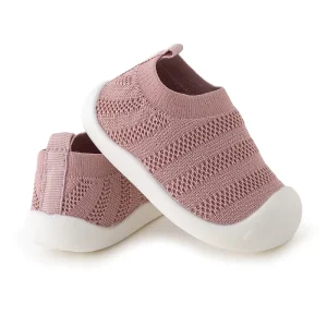 Breathable Anti Slip Lightweight Slip On Toddler Baby Sock Shoes Cotton Knitted Rubber Sole Soft Cute Infants Pre walker