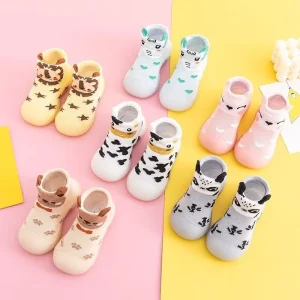 Breathable Lightweight Slip on Sneakers Baby Toddler Walking Sock Shoes for Girls Boys