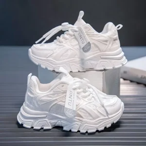 Breathable Mesh Kids Sneakers Lightweight Casual Daily Play & Outdoor Sports Toddler Shoes White for Summer Winter Spring