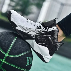 Breathable Unisex Sports Basketball Shoes Plus Size Non Slip Mesh Lining Sneakers Students Youth Summer Spring Travel