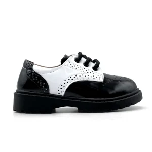 British Style Kids Dress Shoes Custom Patent Leather School Shoes for Girls Flat Boys Black Shoes for Students