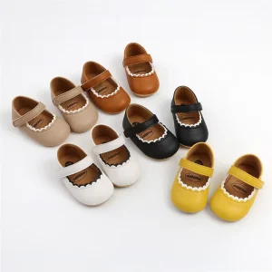 British Style Solid Color Baby Toddler Girl Shoes