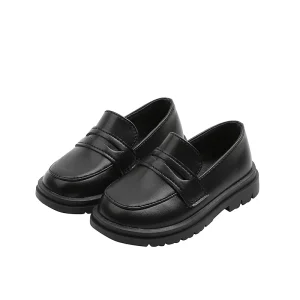 British Style Solid Kids School Shoes Slip On Boat Design Comfortable Lightweight Uniform Loafers Non Slip Sole Children Shoes