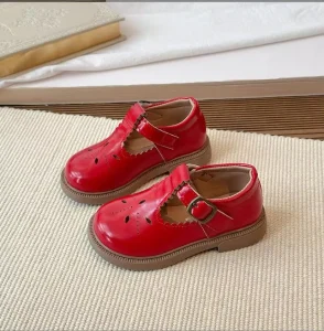 British Style Spring Autumn Kids Fashion Outwear Leather Breathable Sweet Party Dress Shoes for Girl Shoes