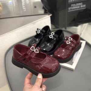 British Styles Patent Leather Girls Dress Shoes Fashion Trend Kids Wedding Shoes School Children’s Black Loafers Teen
