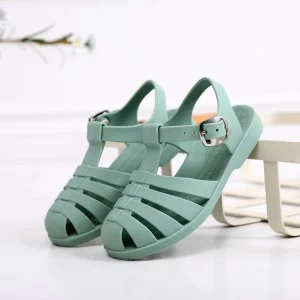 Buckle Strap Beach Princess Casual Roman Style Sandal School Soft Baby Outdoor Jelly Shoes