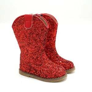 Burgundy Boot Western Winter Snow Boot Block Heel Kid Shoe Bulk Children Mini Boot Leather Casual Boot Unique Flat Oem Shoe
