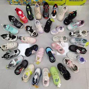 C2453 Clearance Kids Sports Shoes Casual Running Shoes Breathable Lace-Up Sneakers for Children Stock Shoes