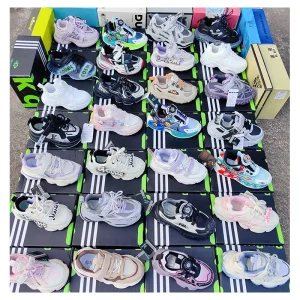 C2807 Kids Shoes Second Hand Running Shoes Boys Girls Used Soccer Shoes Breathable Children’s Sneakers Stock
