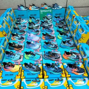 C3228 Factory Price Stock Kids Sneakers Breathable Mesh Lightweight Running Sports Mixed Children’s Shoes