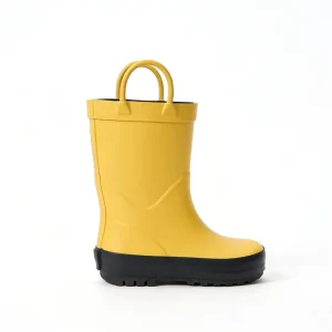 CE Approval Anti Slip Waterproof Rubber Upper Cotton Lining Mid Calf Rain Boots for Kids Outdoor Use
