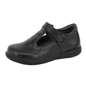 CHOOZII Factory Price Children Kids Black Genuine Leather T Bar Casual School Shoes for Girls