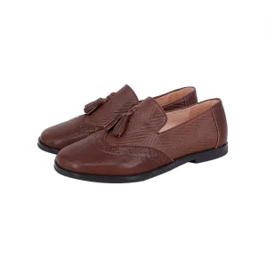 CHOOZII New Arrival Kids Casual Shoes Children Boys Wax Leather Herringbone Embossed Leather Loafers with Tassel