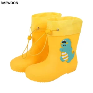 CRB06 Children Rain Boots Cartoon Kid Water Shoes Wear resistant Waterproof PVC Anti slip Sole