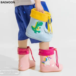 CRB23 Children Rain Boots 1 9 Year Old EVA Dinosaur Boy Student Anti Slip Rain Shoes Kid Waterproof Baby Water Shoes