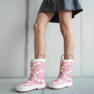 CS 31 Cute Printed Kids Rain Boots Lightweight Waterproof Rubber Shoes