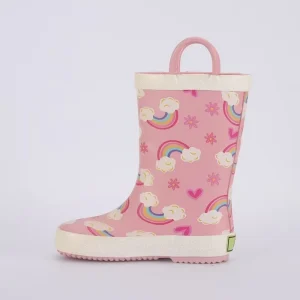 CS 31 Lightweight Cute Kids Rain Boots Waterproof Water Shoes for Girls Warm Rain Boots with Handle