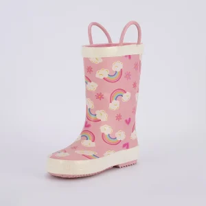 CS 31 Warm Waterproof Rubber Rain Boots for Kids Cold Weather Non Slip Design