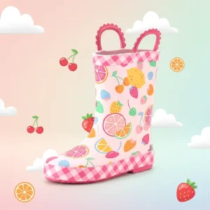 CS 66 Customized Low Calf Fashion Outdoor Anti slip Water Resistant Rubber Children’s Rain Boots for Kids