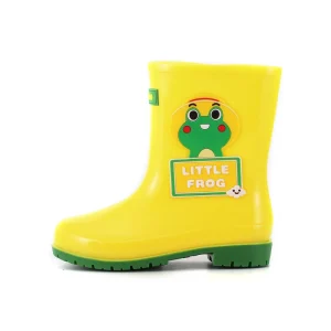CSZ 17 Kids Rain Boots with Cartoon Design Cotton Lining PVC Waterproof Dabble Shoes for Girls and Boys Infant Baby Rain Boots