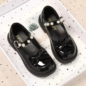 CUSTOM British Style Children Teenagers Boy Girl Party Formal School Black Kids Leather Dress Shoes