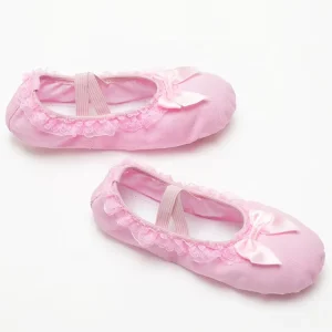 Canvas Lace Flats Elastic Womens Ballet Shoes for Ballet Dance Kids