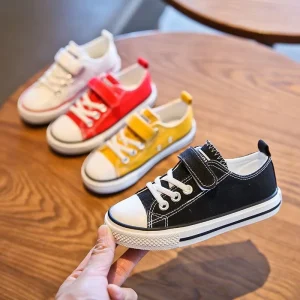 Canvas Shoes for Kids Fashion Black and White Casual Footwear Teenage Girls New Outdoor Children Sports Sneaker Boys