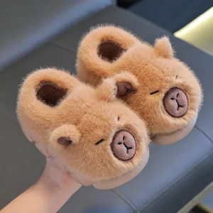 Capybara Winter Children’s EVA Casual Shoes for Boys Girls Heel Enclosed Warm Plush Parent Child Large Medium Small Sizes