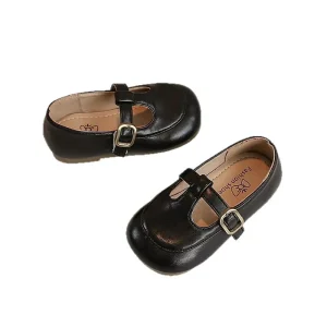 Caramel Red Beige Black Soft Soled Toe Kids Slip on Shoes Girls Children’s Small Leather Shoes for School for Summer Spring