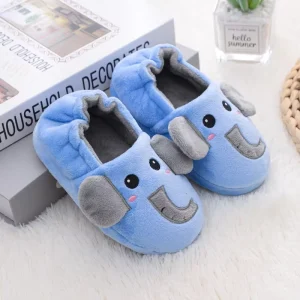 Cartoon Animal Cotton Slippers for Children Aged 1 6 to Keep Warm Home Winter Plush Little Elephant Slippers