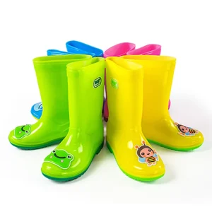 Cartoon Children Rain Shoes Girls Boys Waterproof PVC Rubber Rain Boots for Kids