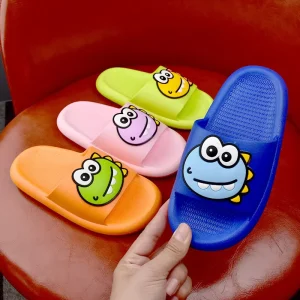 Cartoon Children Slippers for Girl Boy Cute PVC Indoor Non Slip Bathroom Beach Sandal Baby Kids Dinosaur Slippers Shoes