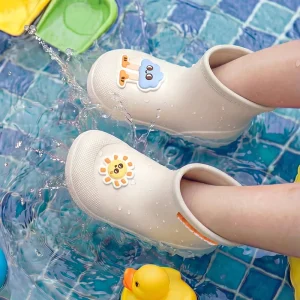 Cartoon Design EVA Rubber Rain Boots for Kids Waterproof Lightweight Comfortable Soft Bottom Anti Slip Mesh for Summer Rainboots