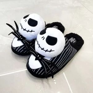 Cartoon House Winter Home Fashion Halloween Skull Jack Doll Slipper Super Soft Plush Stuffed with PP Cotton Warmer for Men Kids