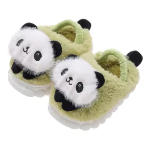 Cartoon Panda Non-slip Slippers Fur Home Shoes