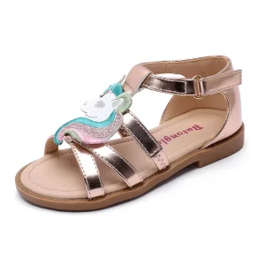 Cartoon Unicorn Soft Soled Casual Children’s Shoes Girls Flat Children’s Sandals Kids Baby Sandals