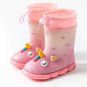 Cartoon Unicorn Soft-soled Waterproof Rain Boots for Children Outdoor Water Shoes for Girls